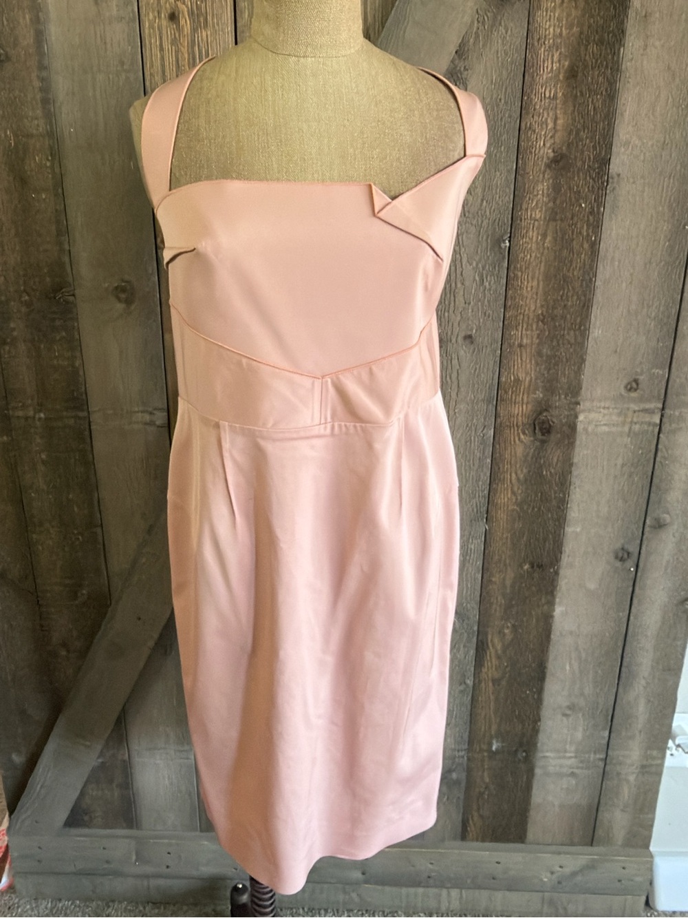 Roland Mouret NWOT Pink Sheath Midi Dress Wedding Guest Cocktail Size 4